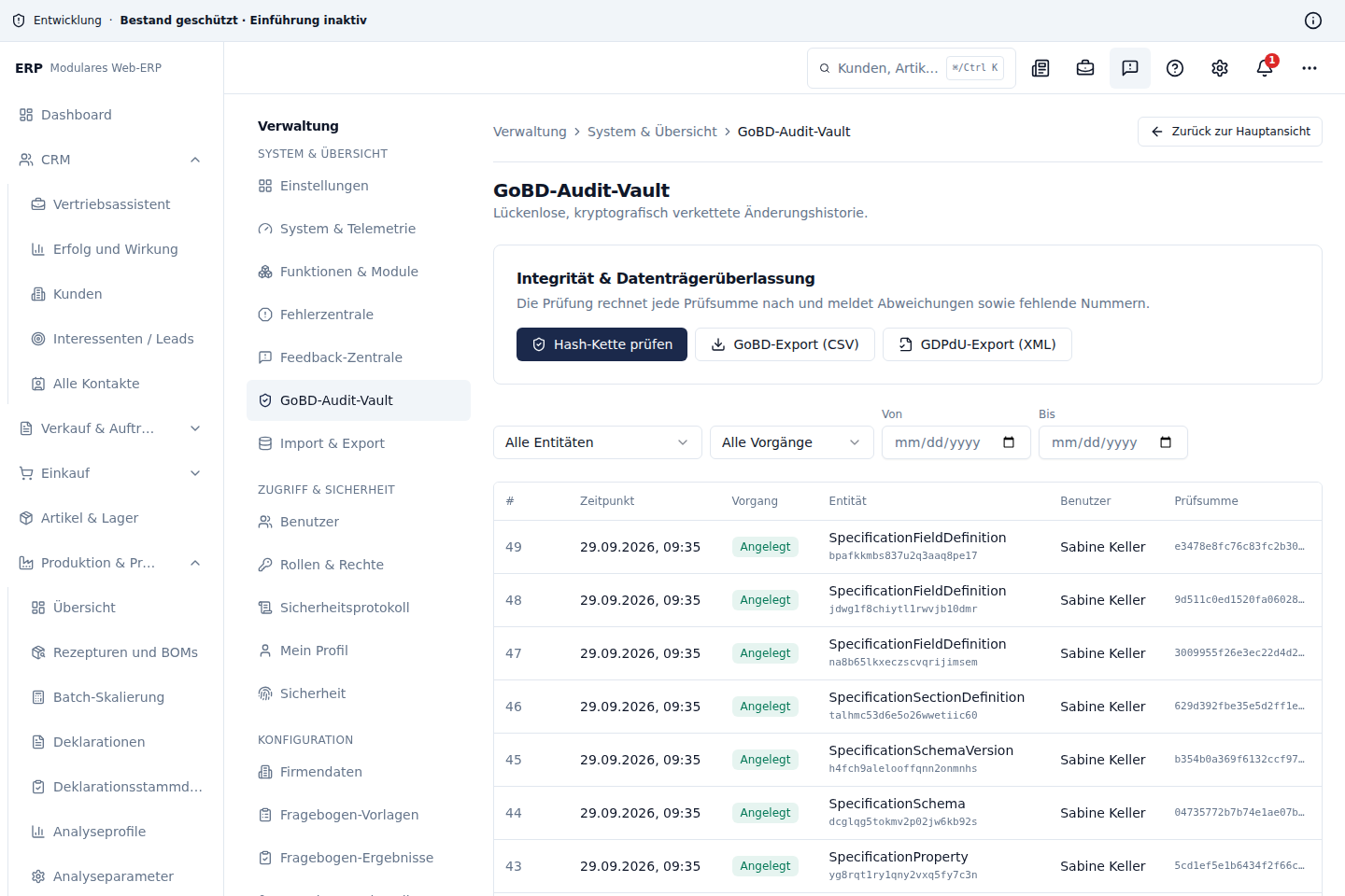 Verketteter Audit-Vault