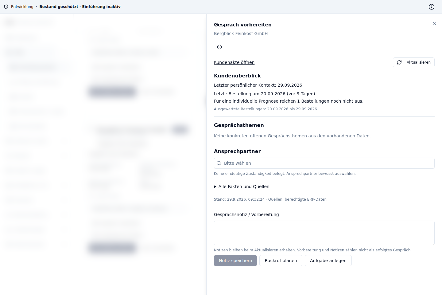 Gesprächsvorbereitung aus der Kundenakte
