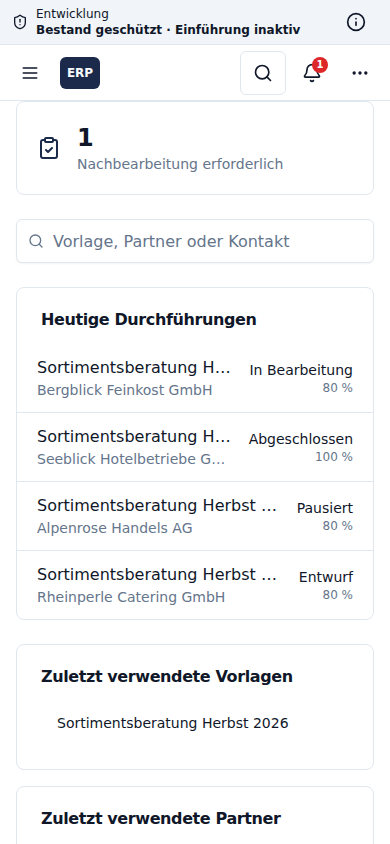 Außendienst auf dem Smartphone