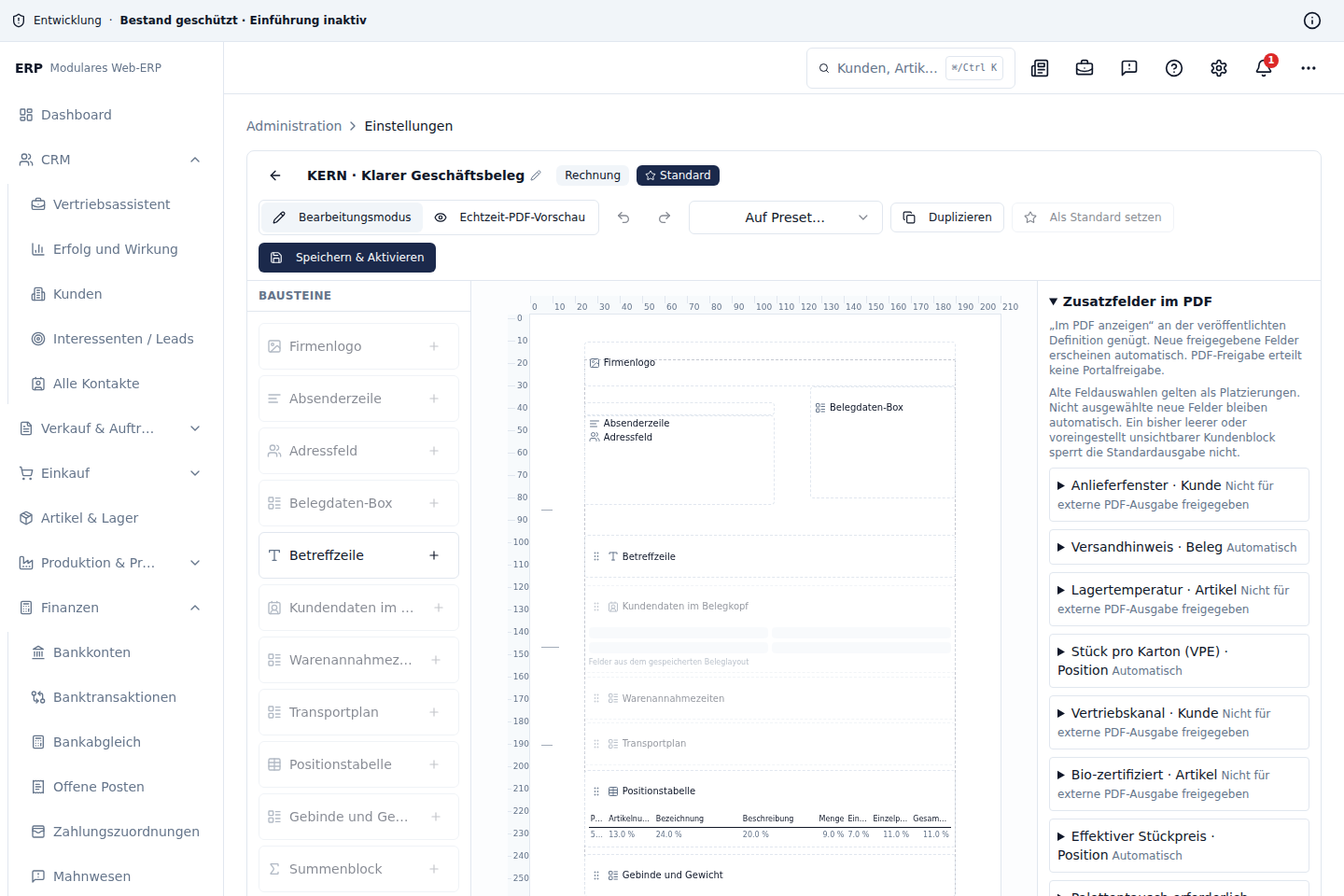 Visueller PDF-Vorlagen-Designer